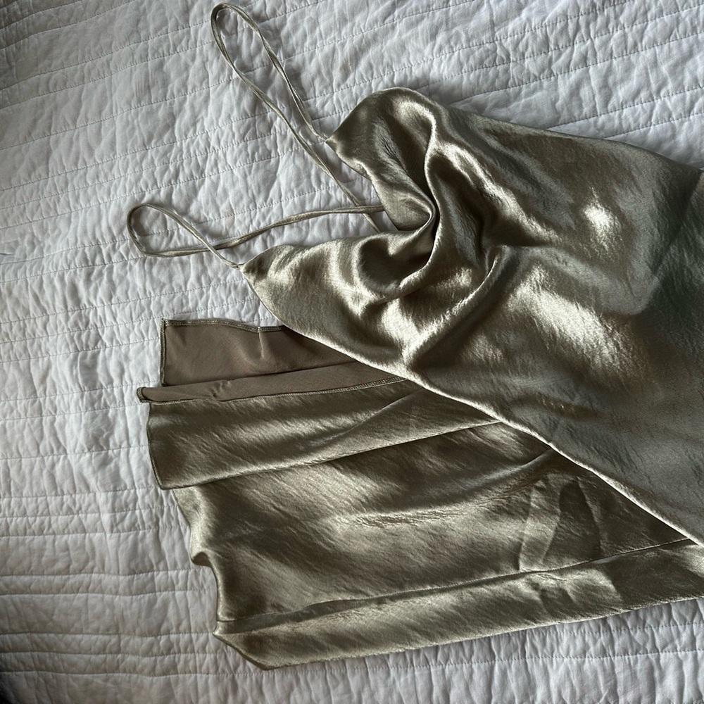 Silky Silver Spaghetti Strap Dress